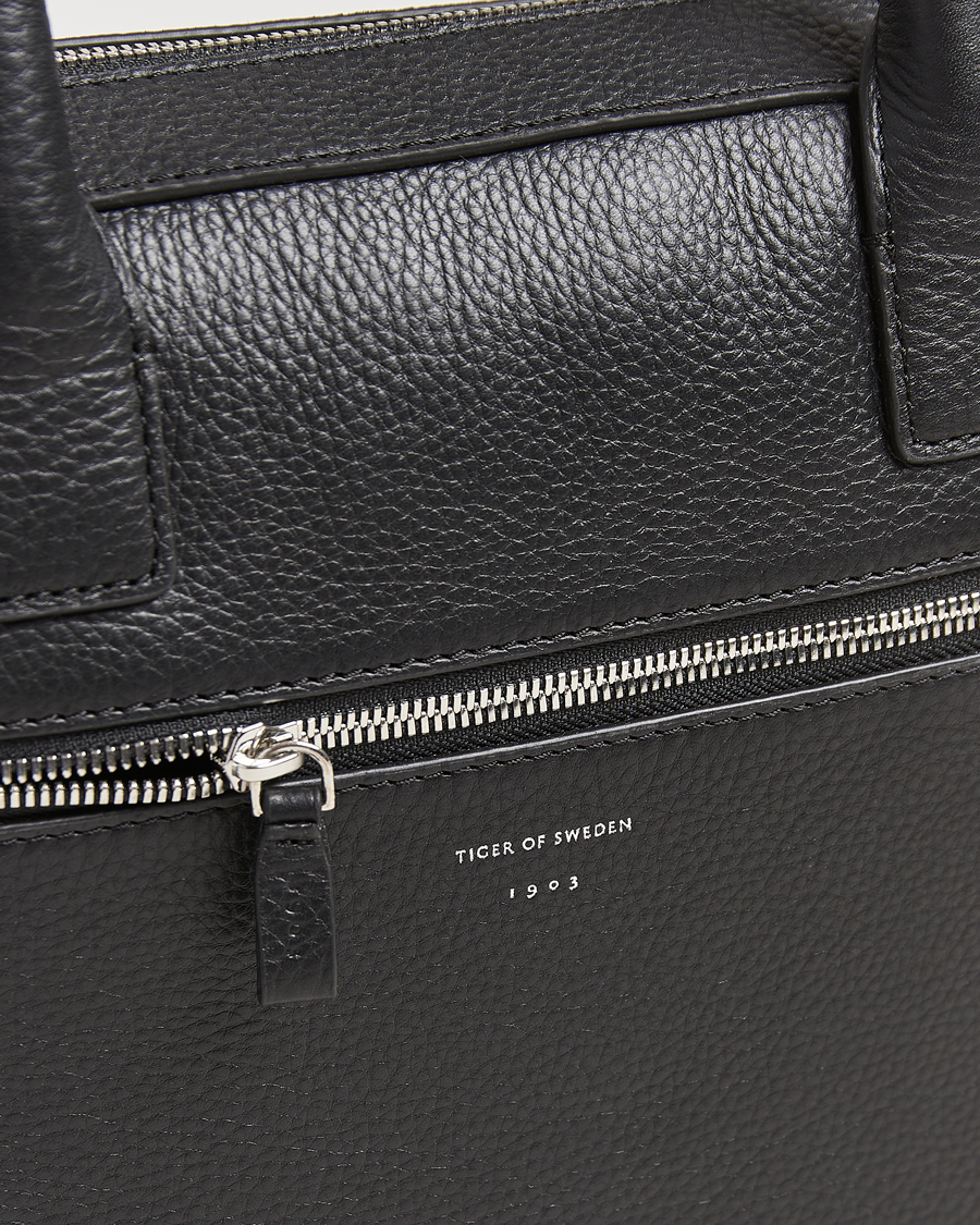 Men | Tiger of Sweden Beckholmen Leather Briefcase Black | Tiger of Sweden | Beckholmen Leather Briefcase Black