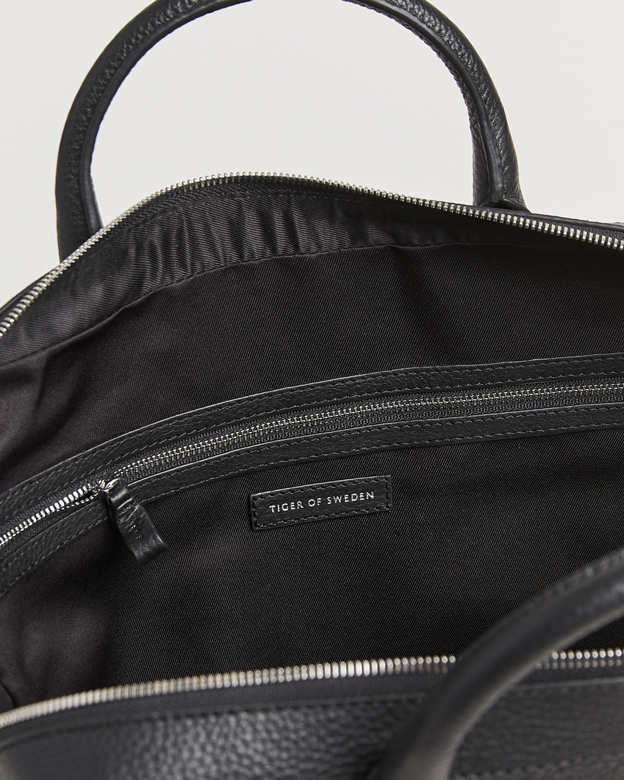 Men | Tiger of Sweden Beckholmen Leather Briefcase Black | Tiger of Sweden | Beckholmen Leather Briefcase Black
