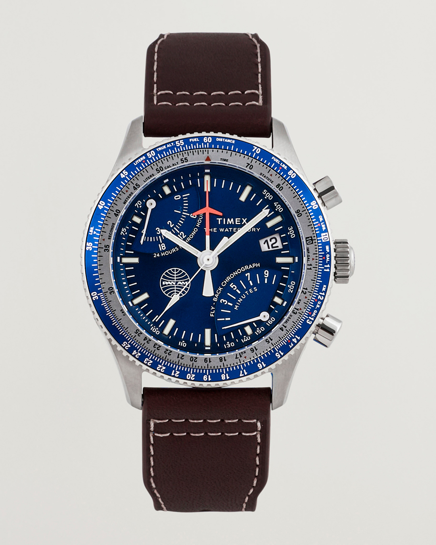 Men | Timex Pan Am Flyback Chronograph 43mm Blue Dial | Timex | Pan Am Flyback Chronograph 43mm Blue Dial