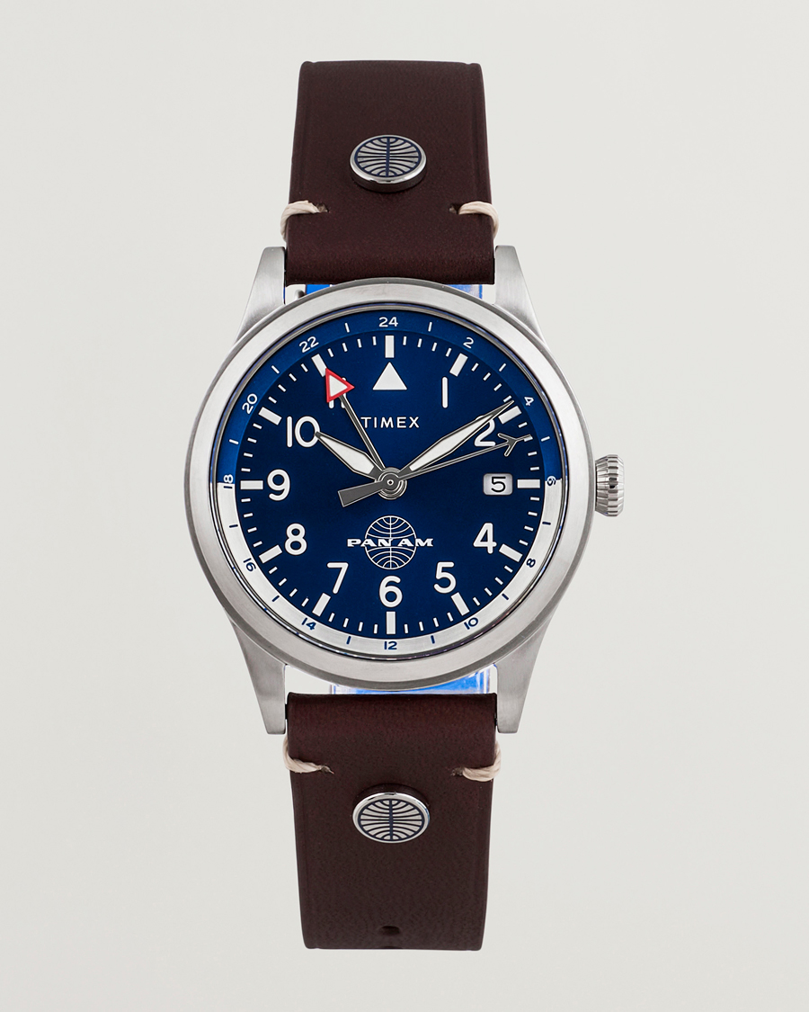 Men | Timex Pan Am GMT Stainless Steel 39mm Blue Dial | Timex | Pan Am GMT Stainless Steel 39mm Blue Dial