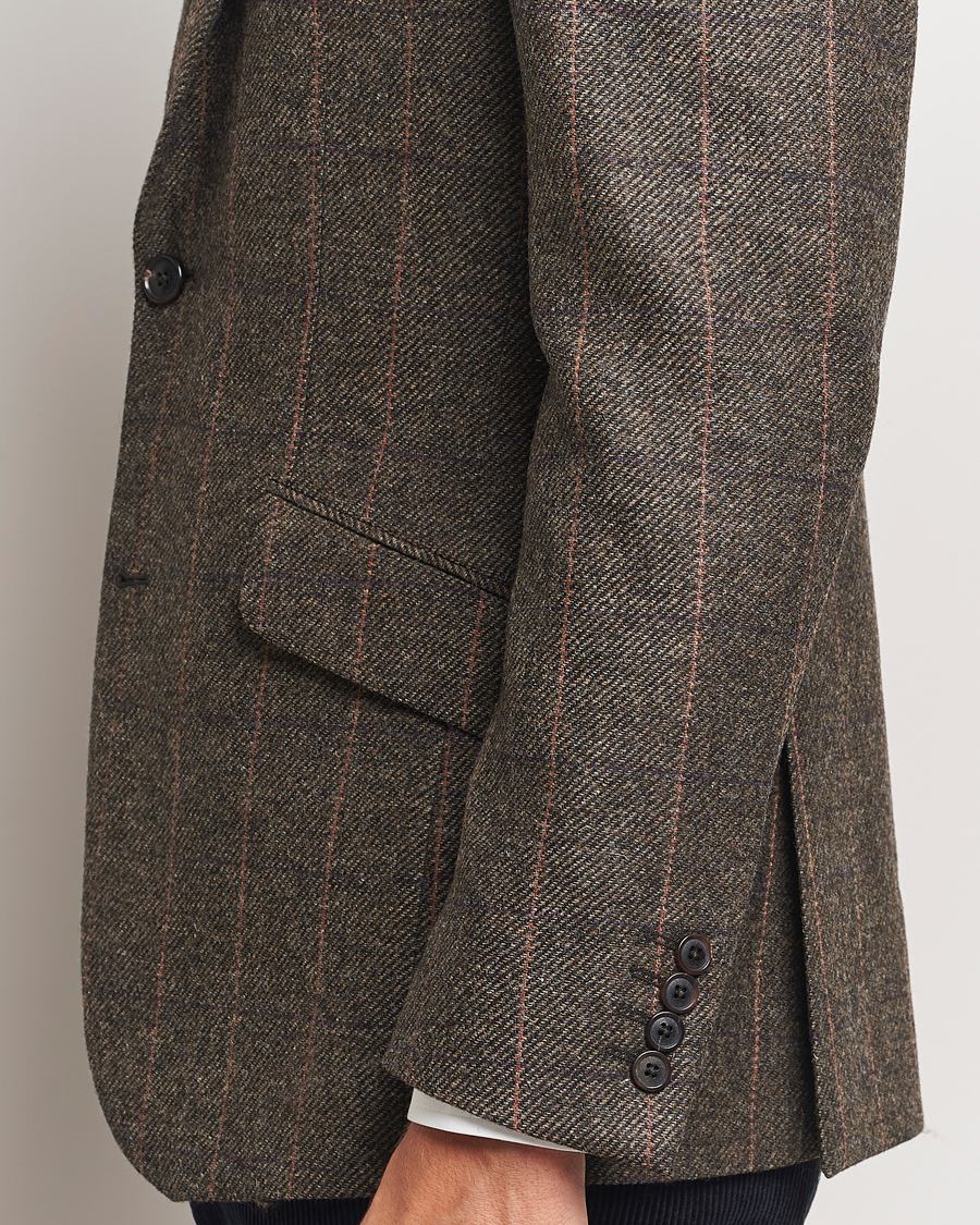 Men | Blazers | Walker Slater | Edward Lambswool Windowpane Blazer Brown