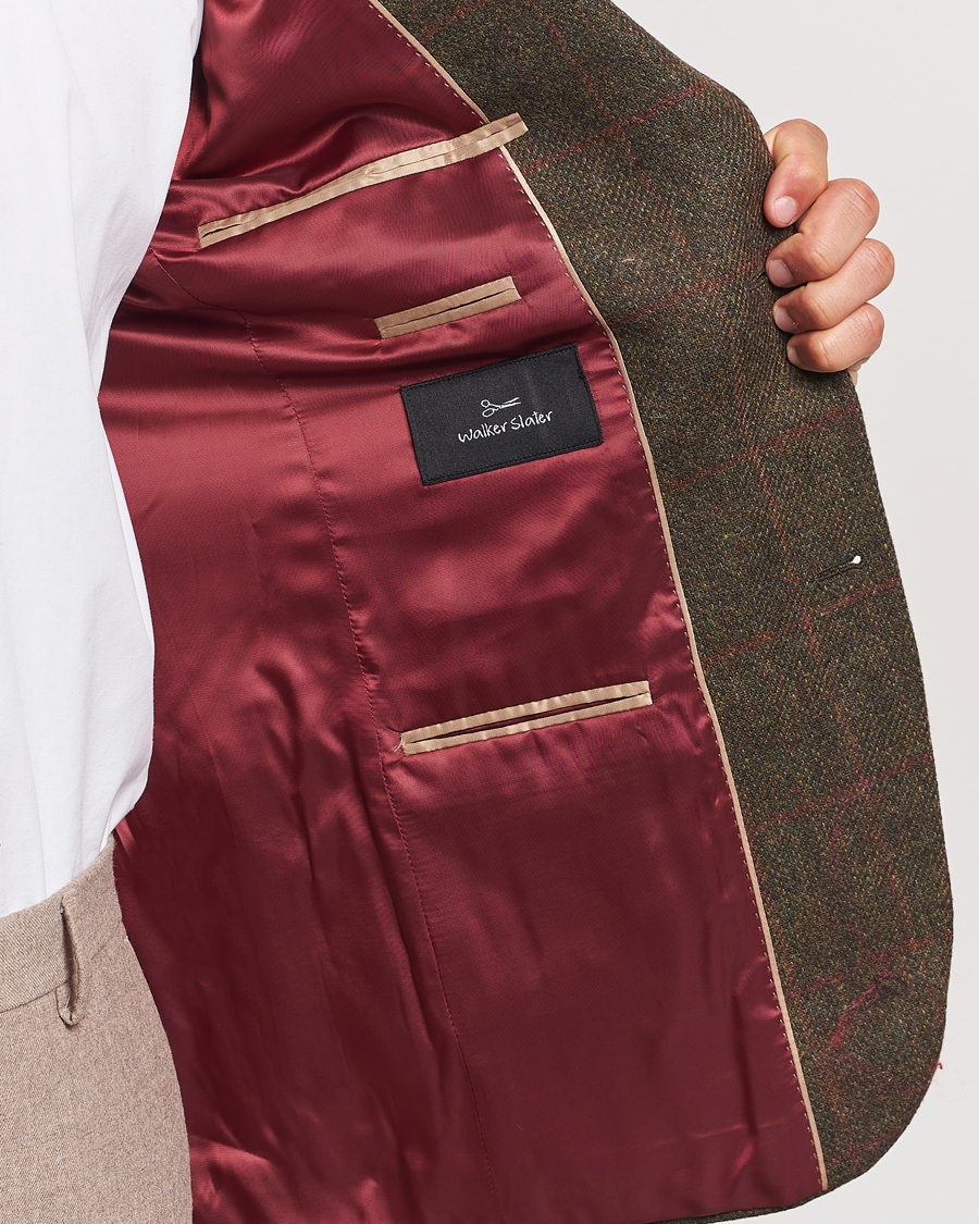 Men | Blazers | Walker Slater | Edward Lambswool Windowpane Blazer Green