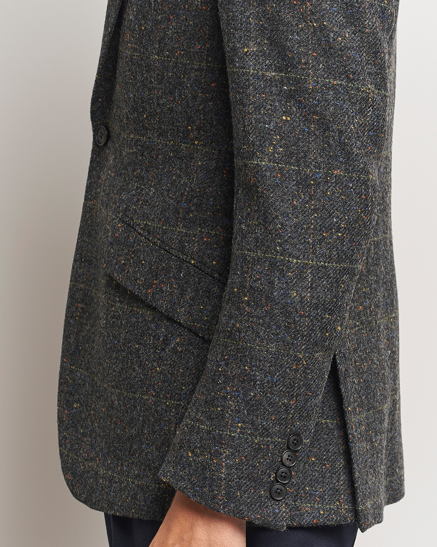 Men | Blazers | Walker Slater | Edward Wool Donegal Windowpane Blazer Dark Grey