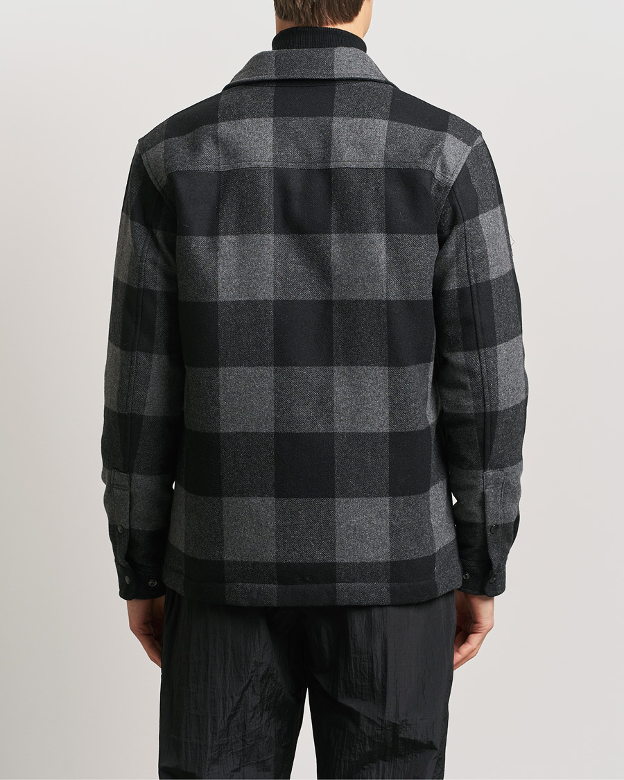 Men | Coats & Jackets | Woolrich | Alaskan Melton Wool Overshirt Charcoal Buffalo