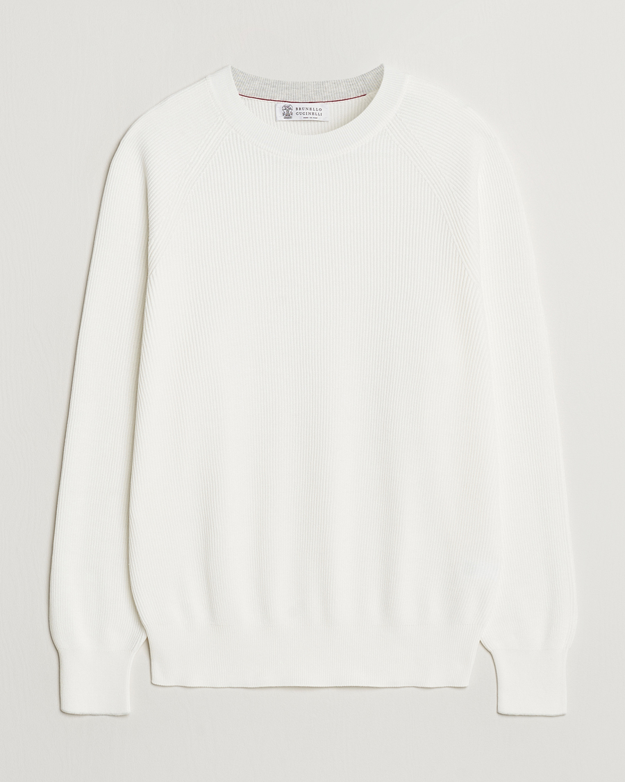 Men | Sweaters & Knitwear | Brunello Cucinelli | Cotton Rib Crew Neck Panama