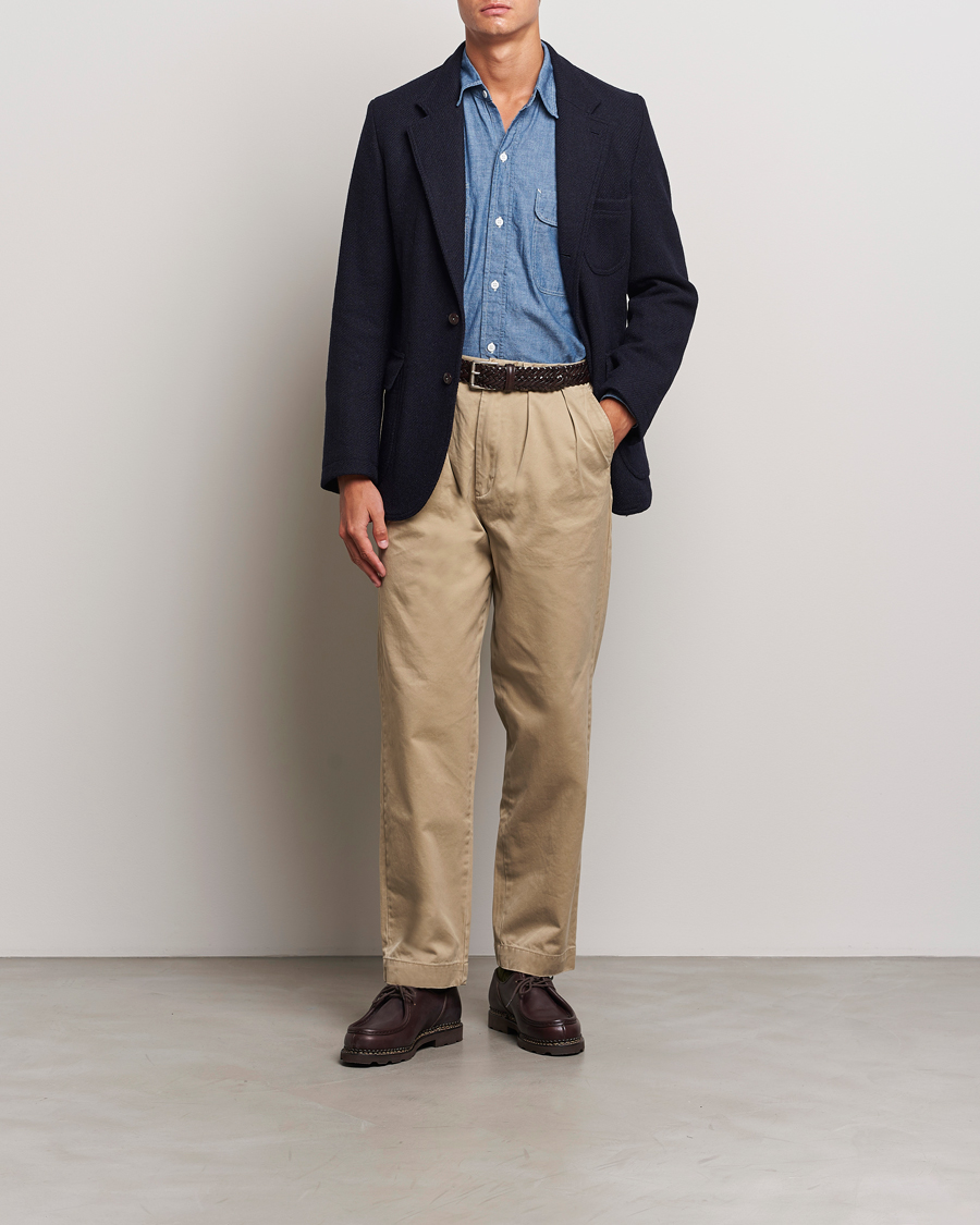 Men | Blazers | Drake's | MKVII Harris Tweed Blazer Navy