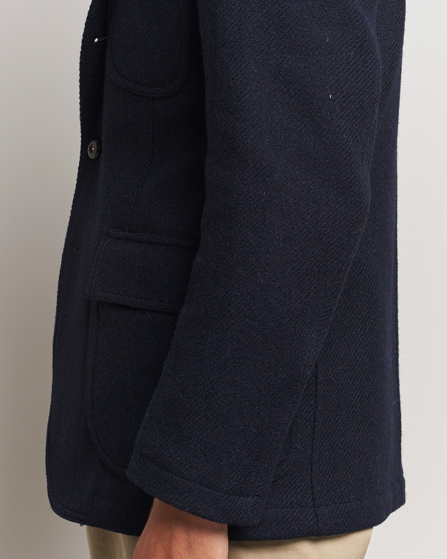 Men | Blazers | Drake's | MKVII Harris Tweed Blazer Navy