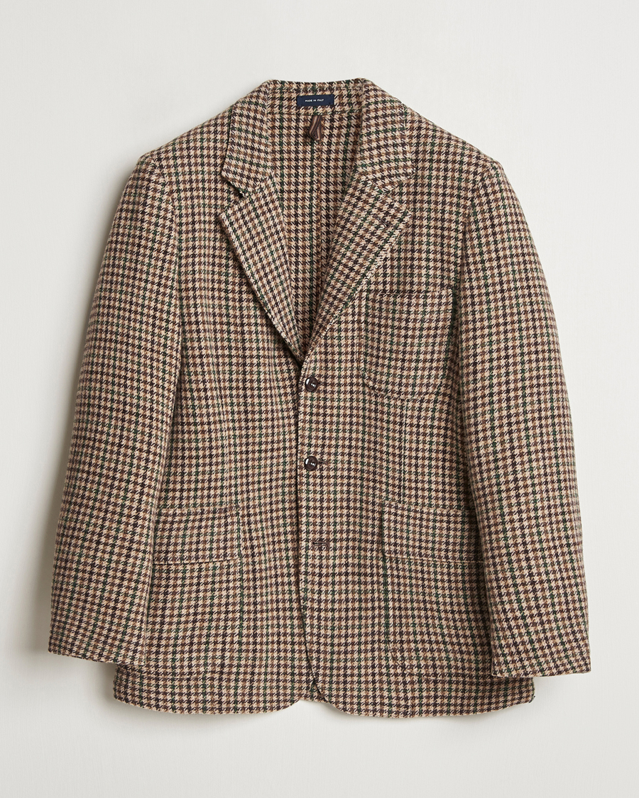 Men | Blazers | Drake's | MKVII Gun Check Tweed Blazer Brown