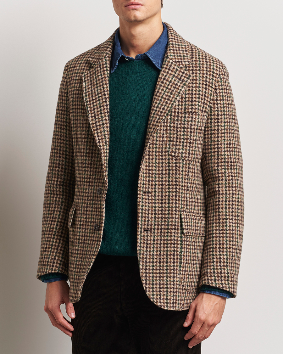 Men | Blazers | Drake's | MKVII Gun Check Tweed Blazer Brown