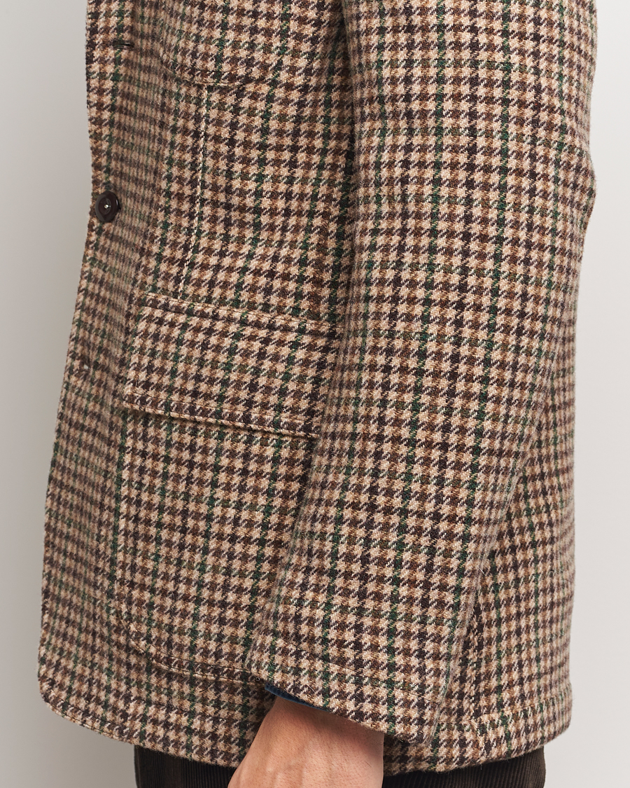 Men | Blazers | Drake's | MKVII Gun Check Tweed Blazer Brown