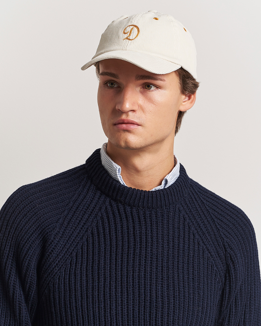 Men | Drake's D'Capital Embroidery Cord Cap Ecru | Drake's | D'Capital Embroidery Cord Cap Ecru