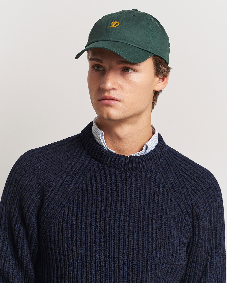 Men | Drake's Waxed Herringbone Cap Bottle Green | Drake's | Waxed Herringbone Cap Bottle Green