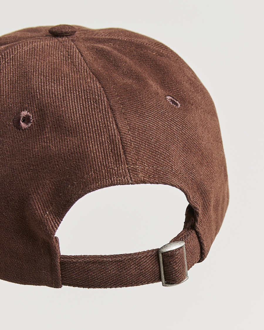 Men | Drake's Embroidered Dog Heavy Twill Cap Brown | Drake's | Embroidered Dog Heavy Twill Cap Brown