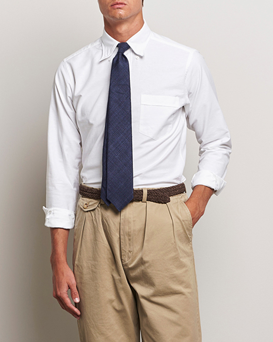 Men | Shirts | Drake's | Button Down Oxford Shirt White