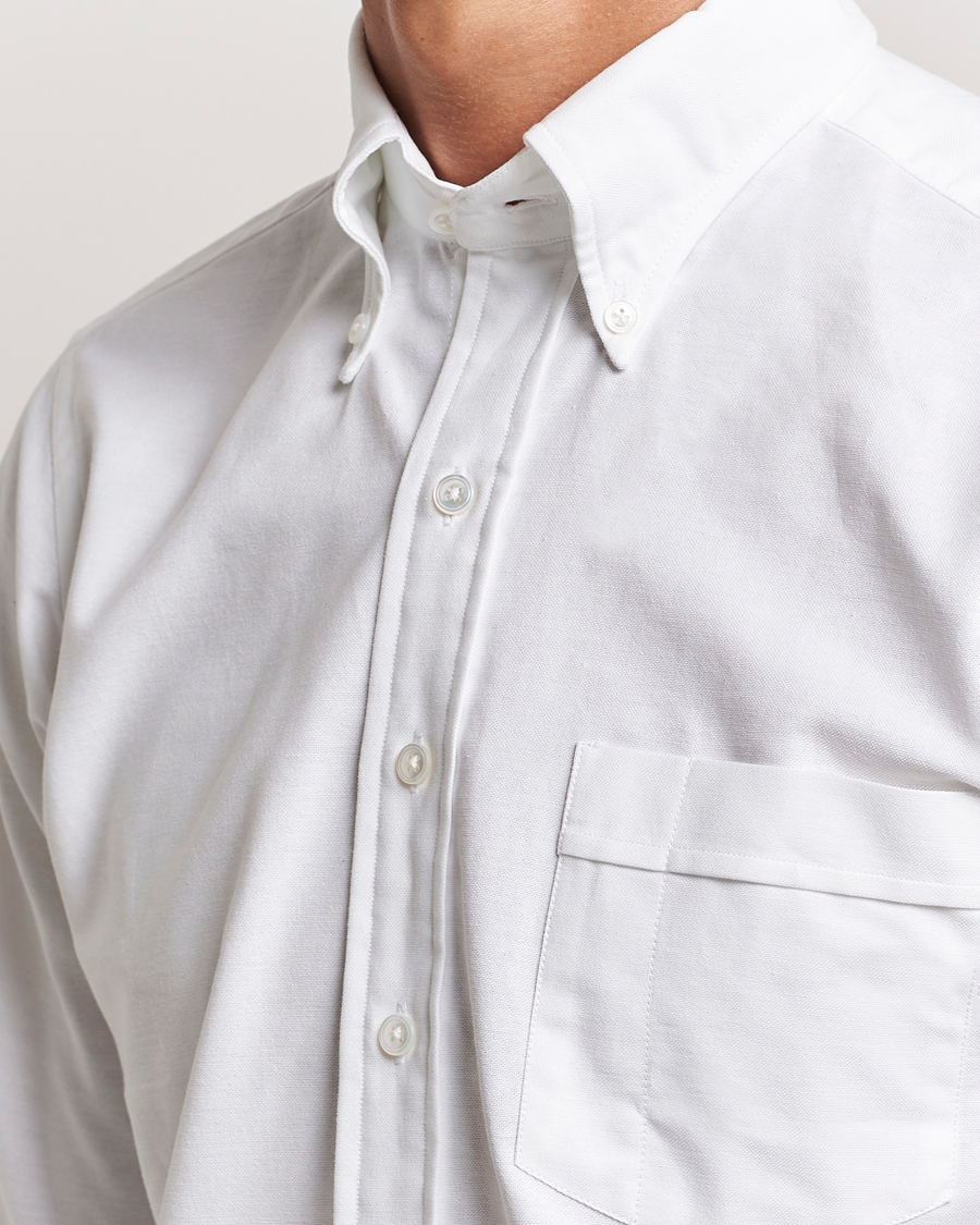 Men | Shirts | Drake's | Button Down Oxford Shirt White