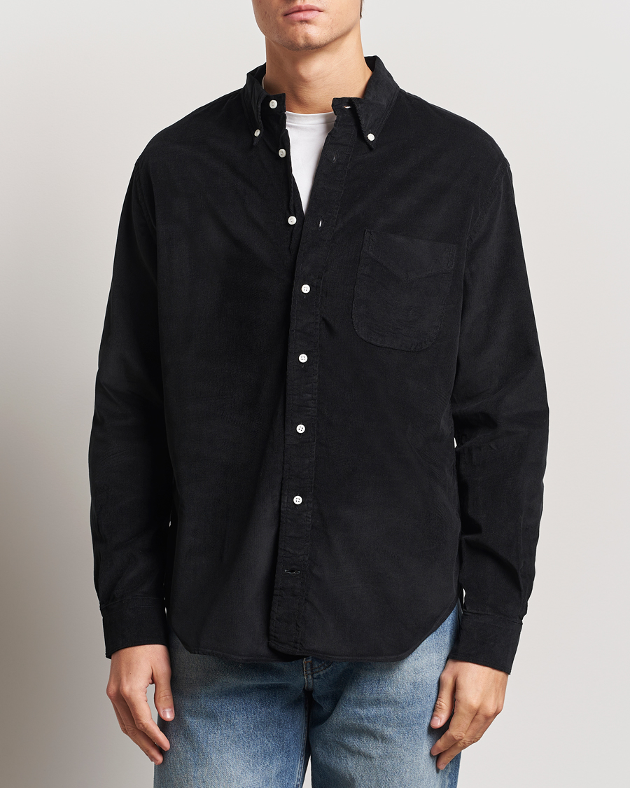 Men | Shirts | Gitman Vintage | Button Down Corduroy Shirt Black
