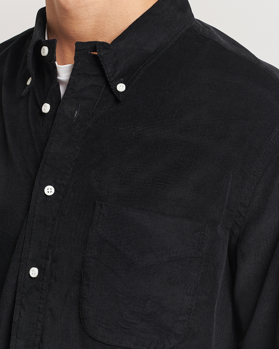 Men | Shirts | Gitman Vintage | Button Down Corduroy Shirt Black