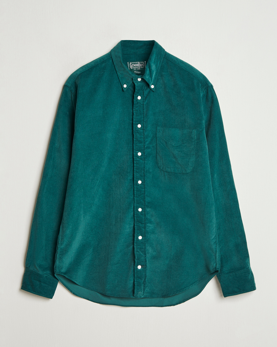 Men | Shirts | Gitman Vintage | Button Down Corduroy Shirt Emerald