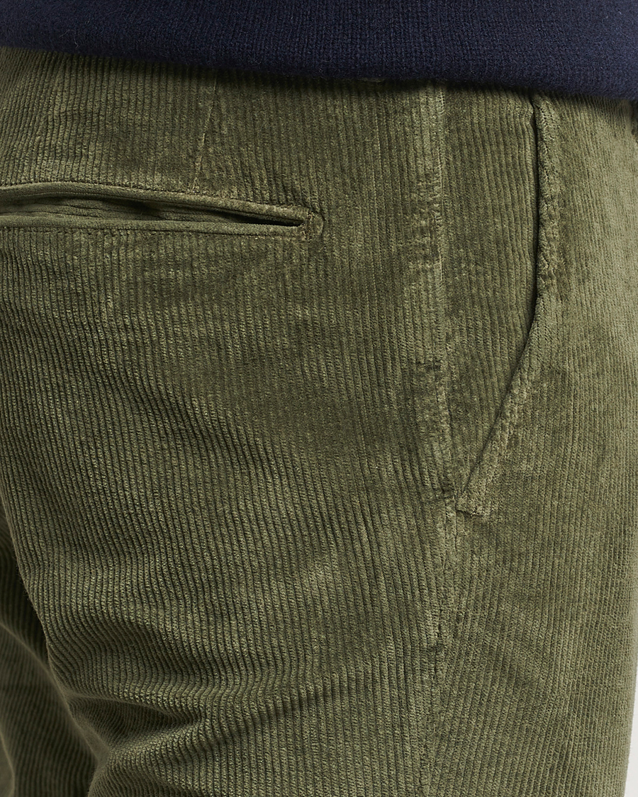 Men | Trousers | Incotex | Slim Fit Leisure Cord Slacks Dark Green