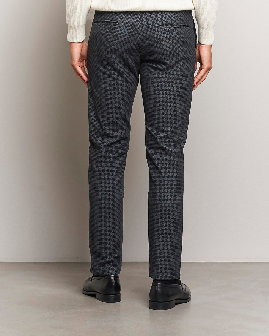 Men | Trousers | Incotex | Slim Fit Houndstooth Cotton Pants Dark Grey