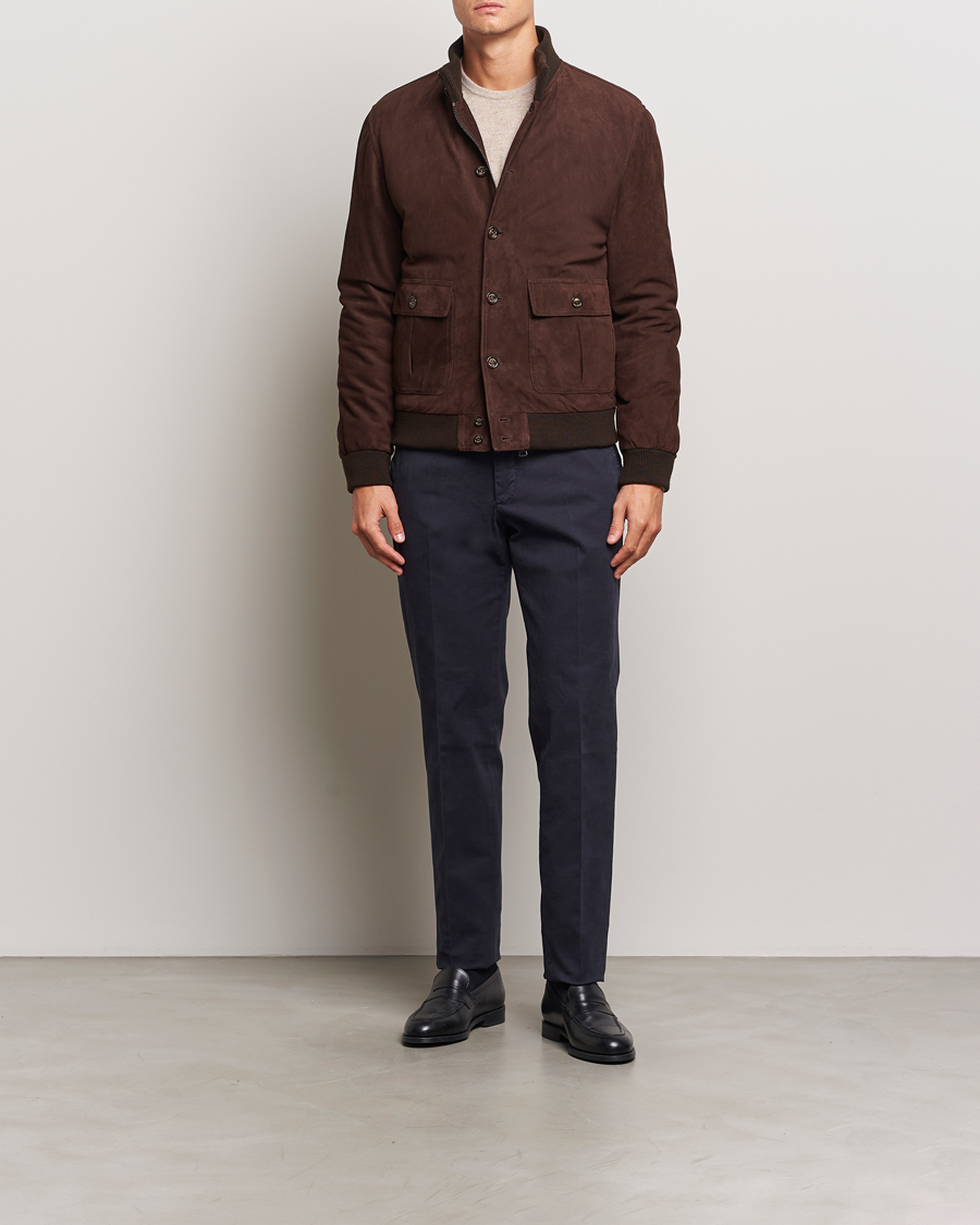 Men | Trousers | Incotex | Regular Fit Cotton Stretch Chinos Navy