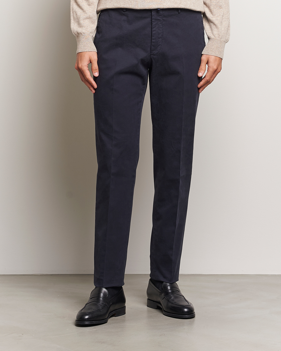 Men | Trousers | Incotex | Regular Fit Cotton Stretch Chinos Navy