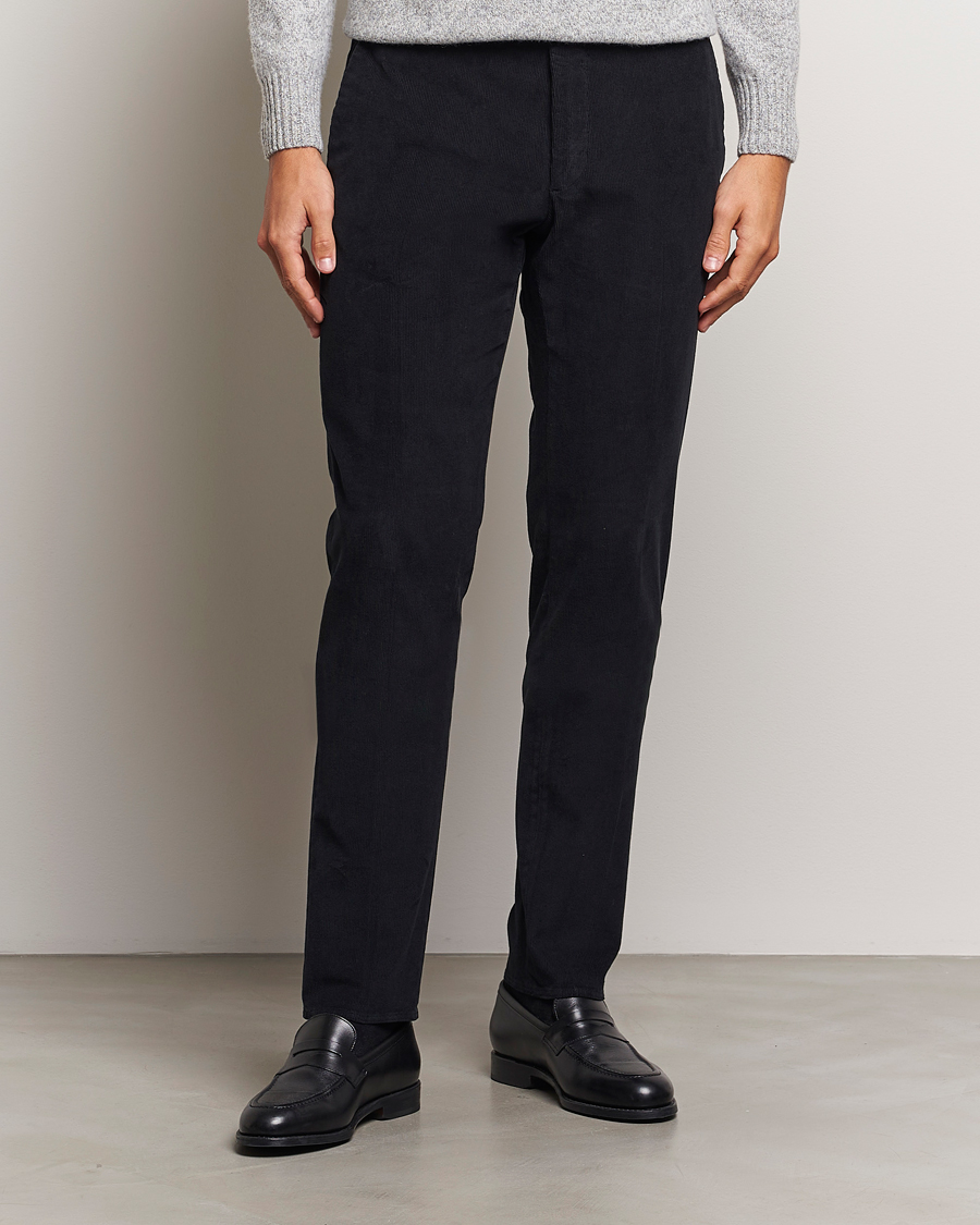 Men | Trousers | Incotex | Slim Fit Baby Corduroy Trousers Navy