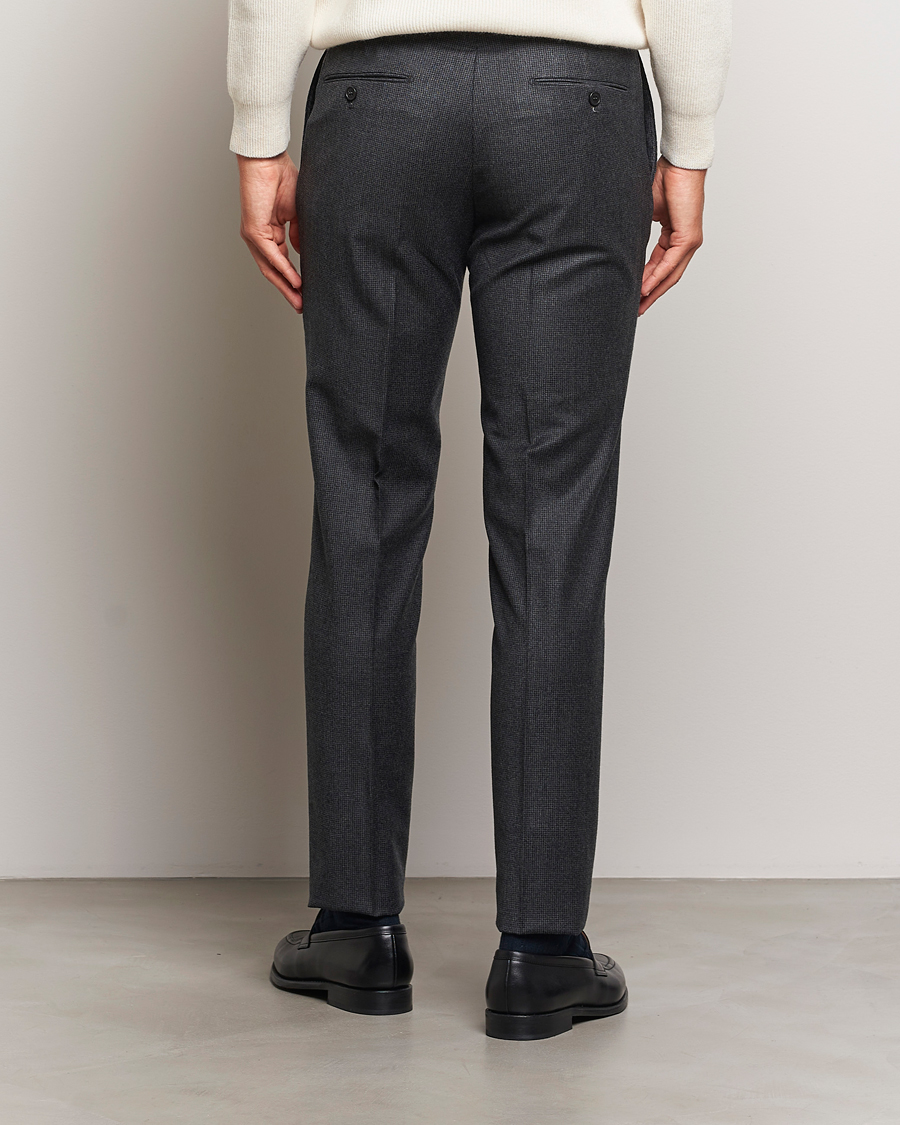 Men | Trousers | Incotex | Slim Fit Houndstooth Flannel Trousers Light Grey