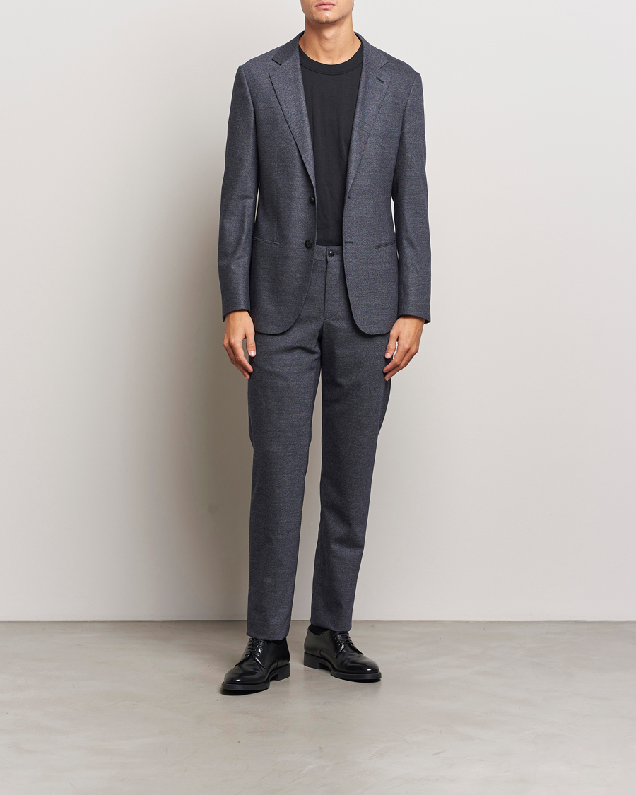 Men | Suits | Giorgio Armani | Soho Wool/Cashmere Flannel Suit Navy Melange