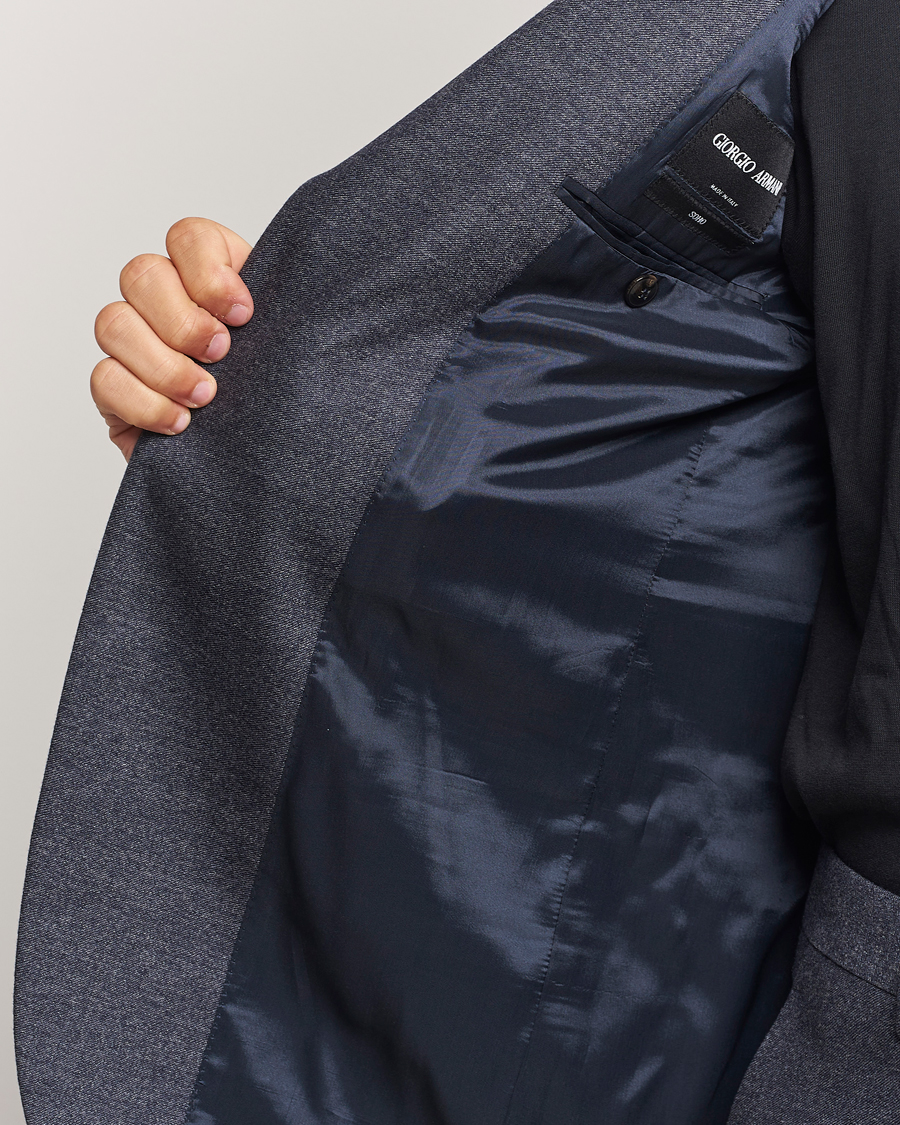 Men | Suits | Giorgio Armani | Soho Wool/Cashmere Flannel Suit Navy Melange