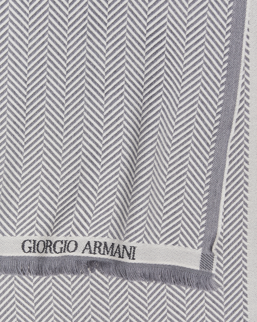 Men | Giorgio Armani Wool Chevron Scarf Light Grey | Giorgio Armani | Wool Chevron Scarf Light Grey