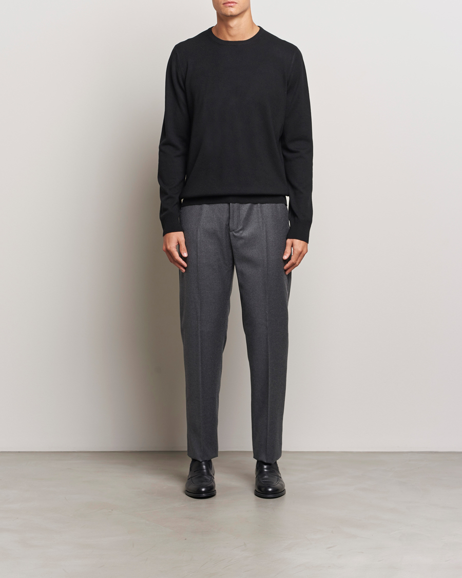 Men | Trousers | Incotex | Regular Fit Flannel Trousers Grey