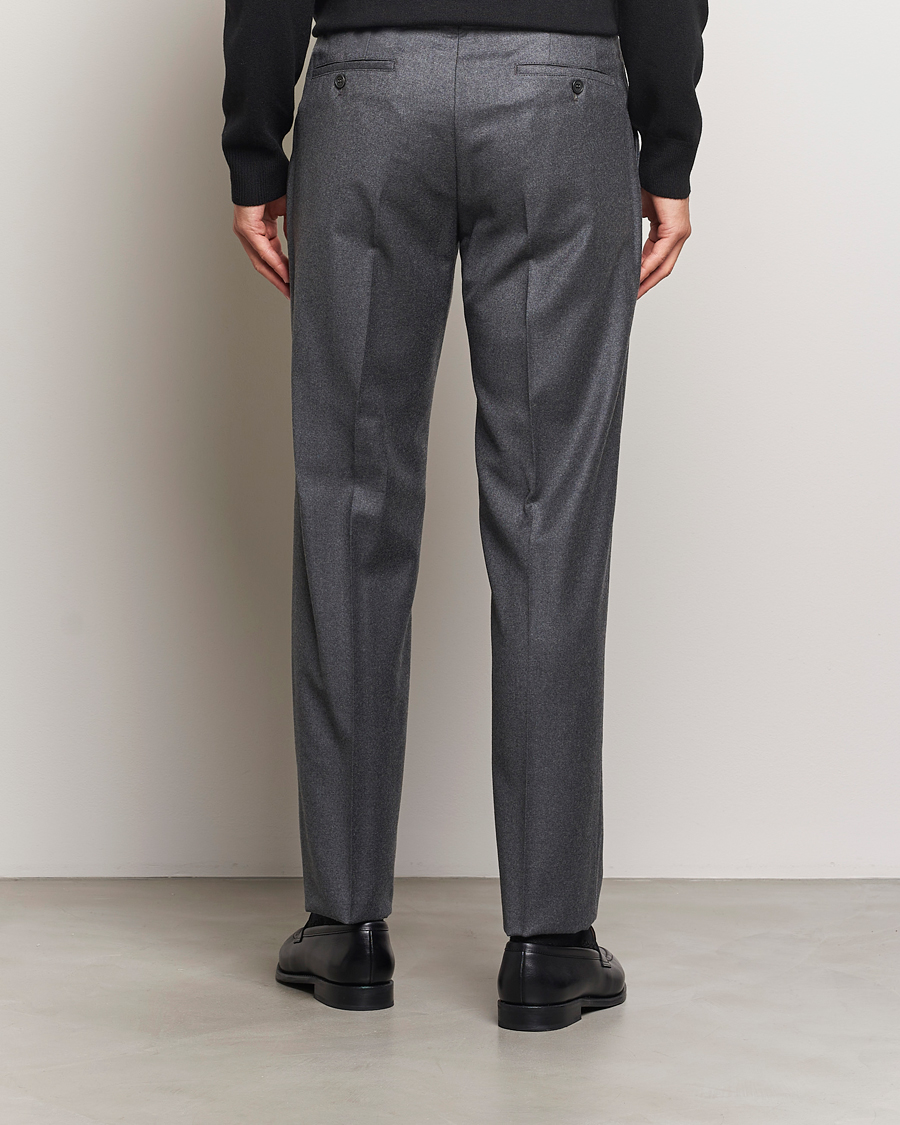 Men | Trousers | Incotex | Regular Fit Flannel Trousers Grey