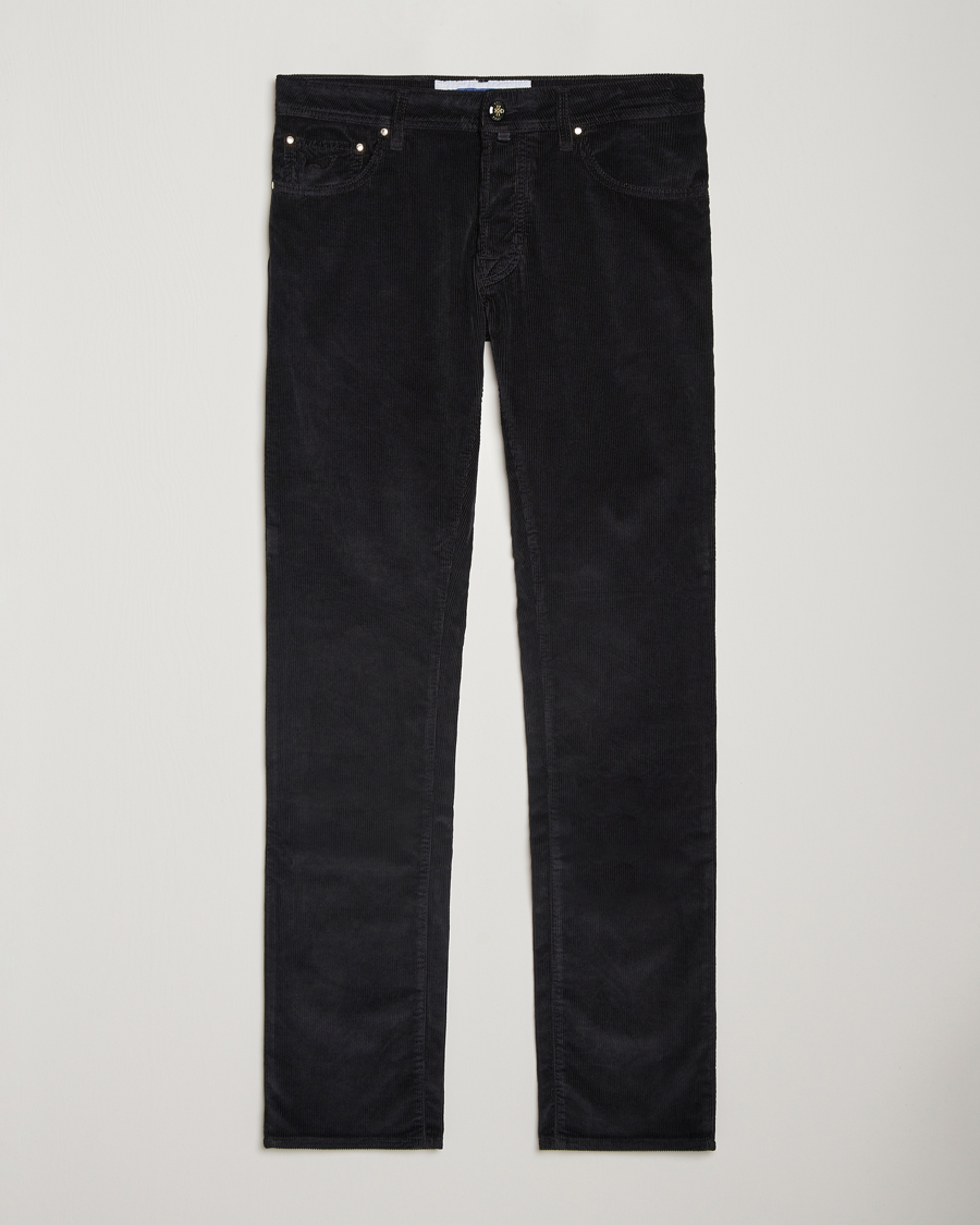 Men | Trousers | Jacob Cohën | Bard 5-Pocket Medium Corduroy Trousers Black