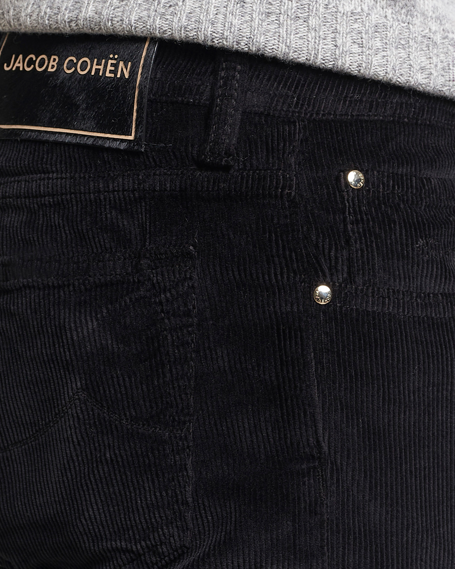 Men | Trousers | Jacob Cohën | Bard 5-Pocket Medium Corduroy Trousers Black