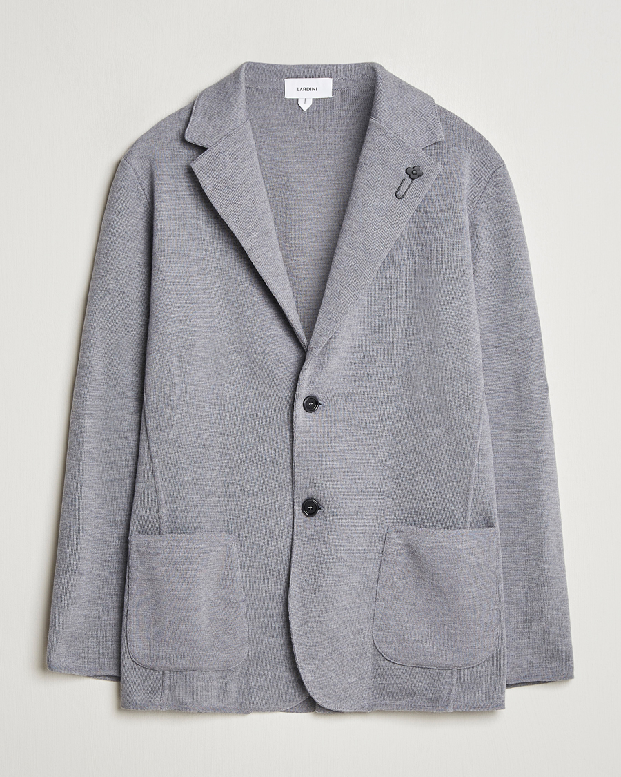 Men | Blazers | Lardini | Knitted Wool Blazer Grey