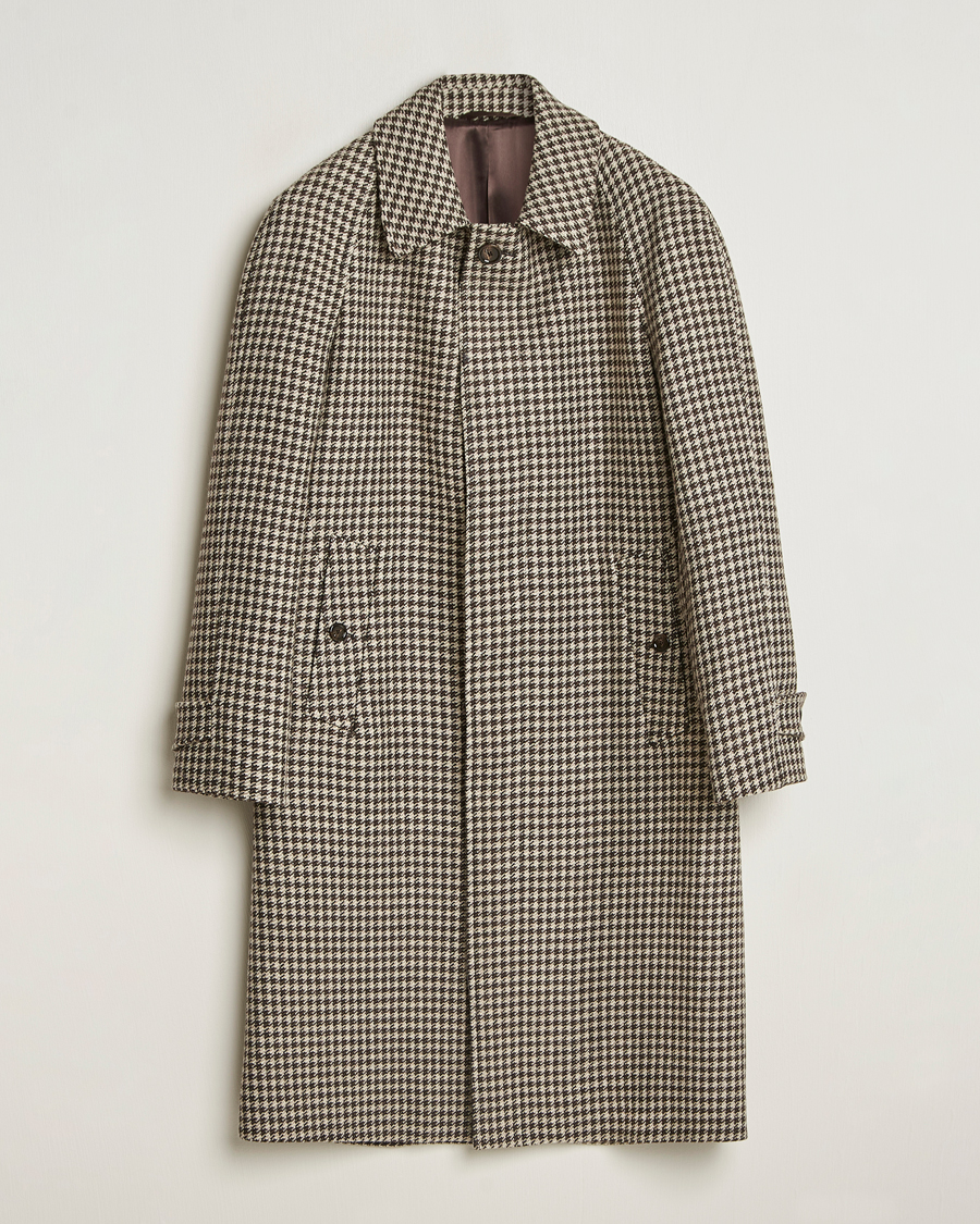 Men | Coats & Jackets | Lardini | Houndstooth Wool/Cashmere Coat Brown