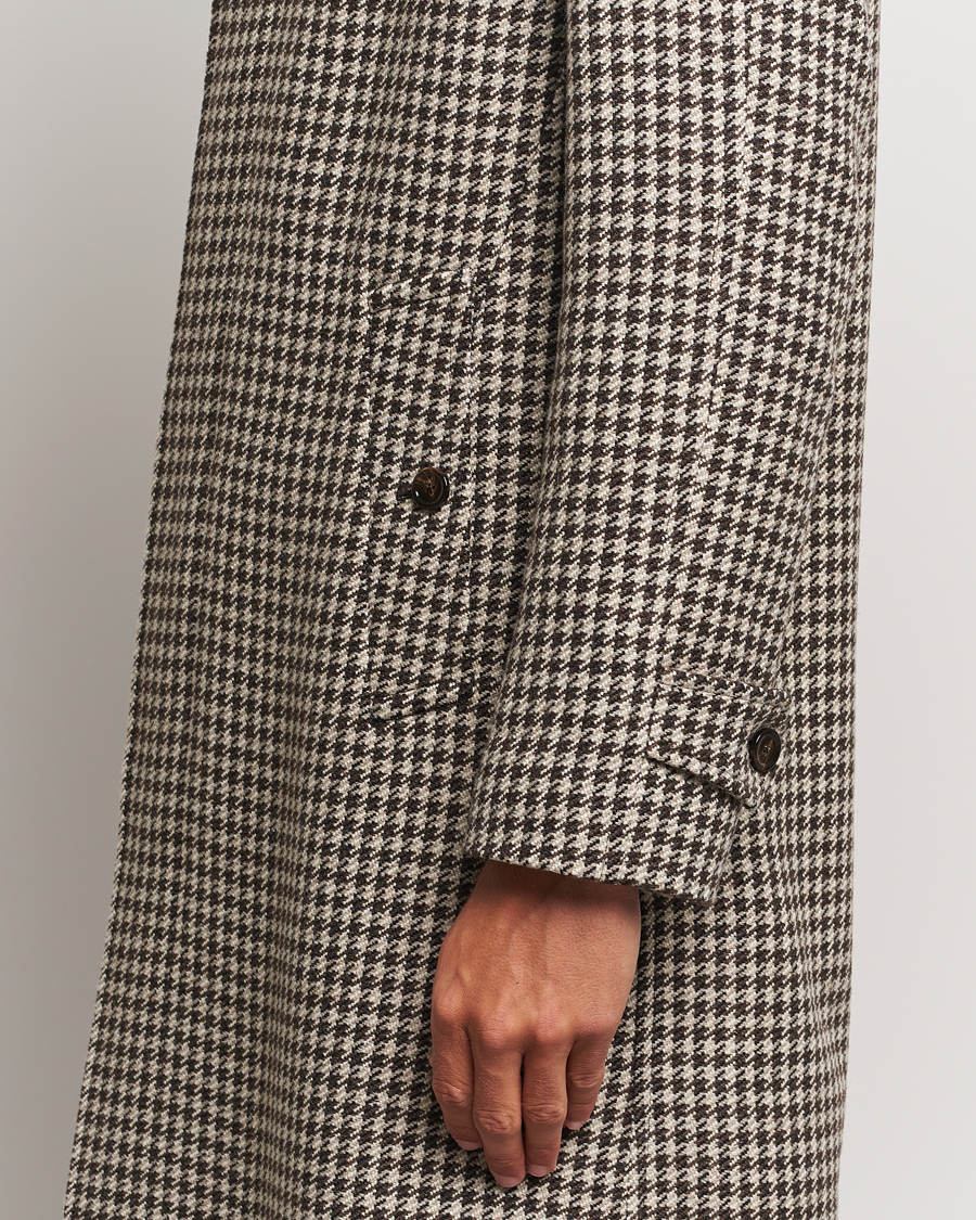 Men | Coats & Jackets | Lardini | Houndstooth Wool/Cashmere Coat Brown