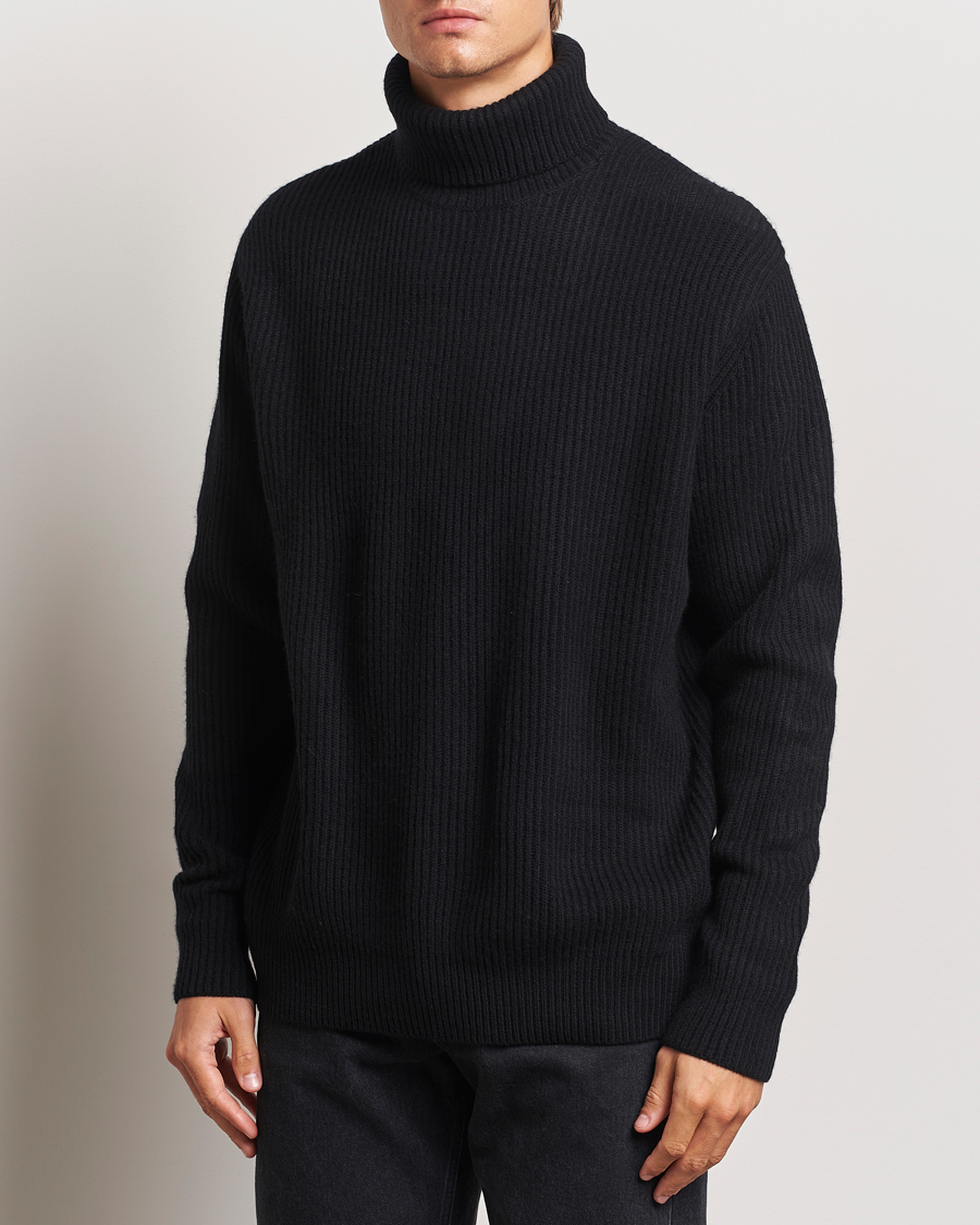 Men | Sweaters & Knitwear | LES DEUX | Eddie Wool Rib Rollneck Black