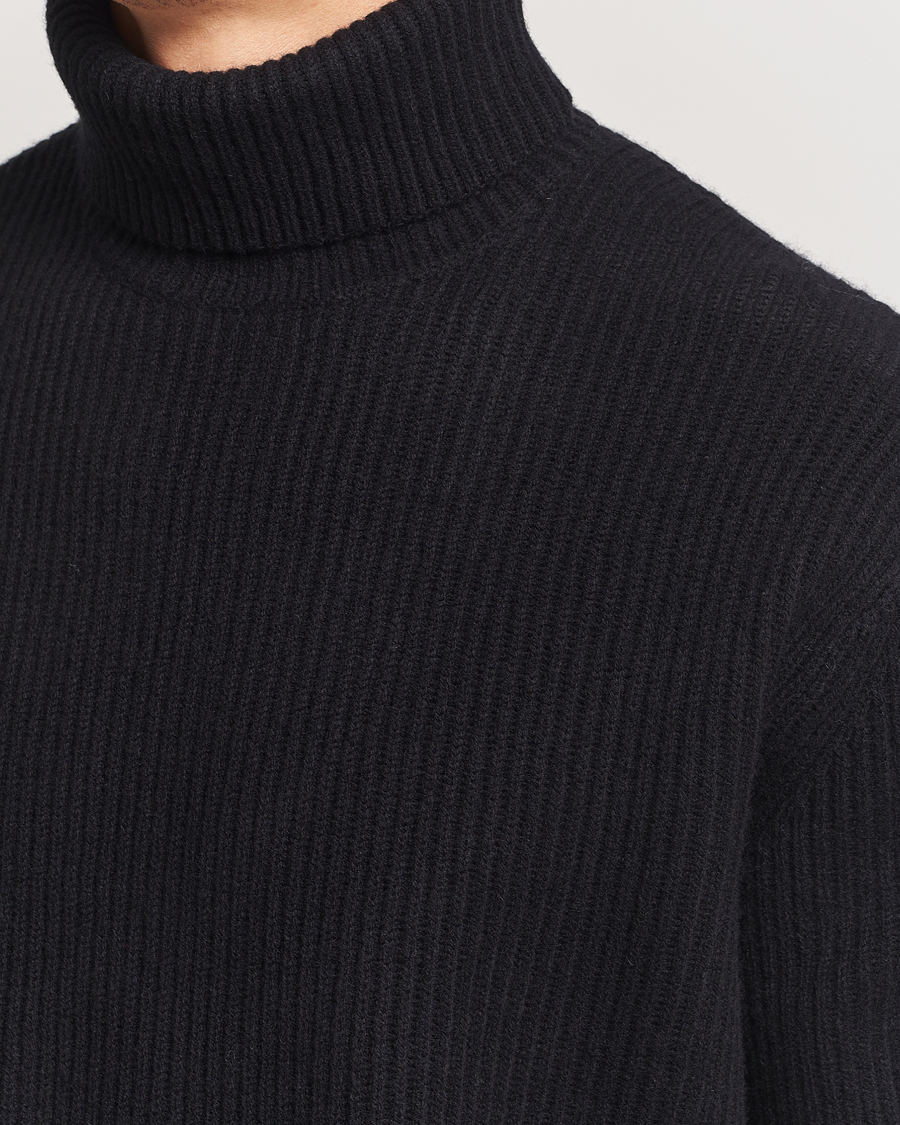 Men | Sweaters & Knitwear | LES DEUX | Eddie Wool Rib Rollneck Black