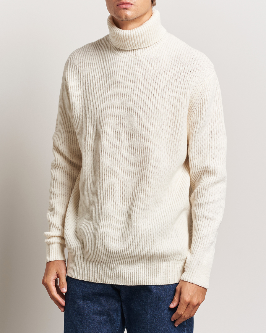 Men | Sweaters & Knitwear | LES DEUX | Eddie Wool Rib Rollneck Ivory