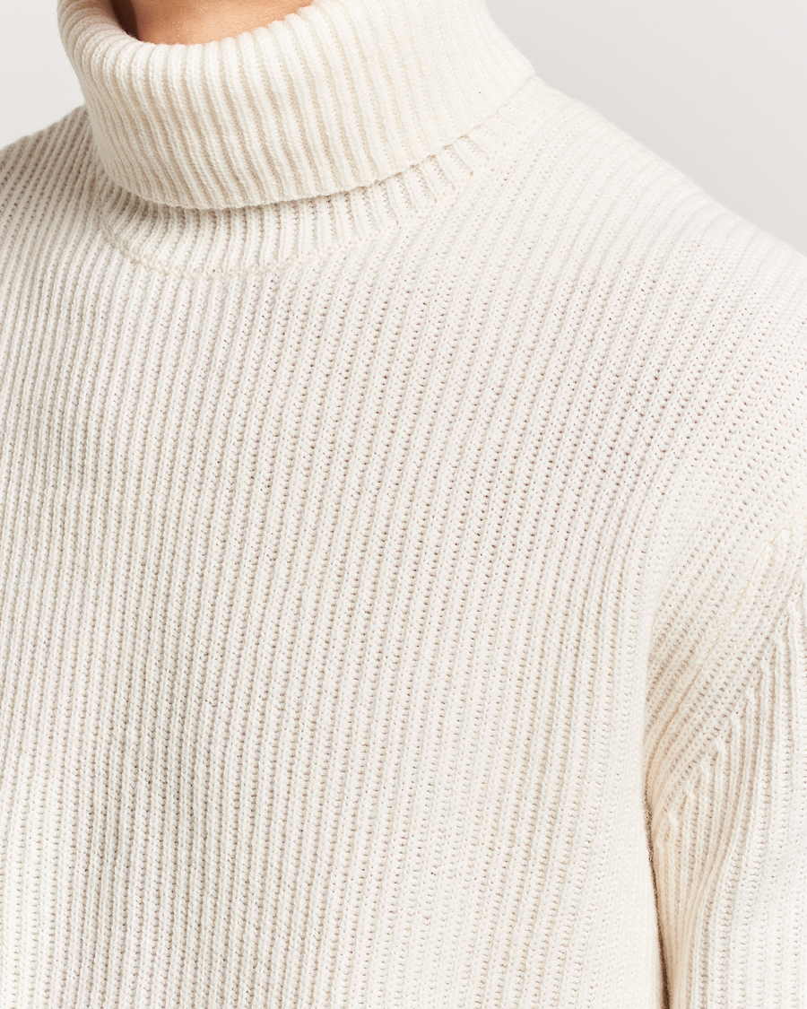 Men | Sweaters & Knitwear | LES DEUX | Eddie Wool Rib Rollneck Ivory