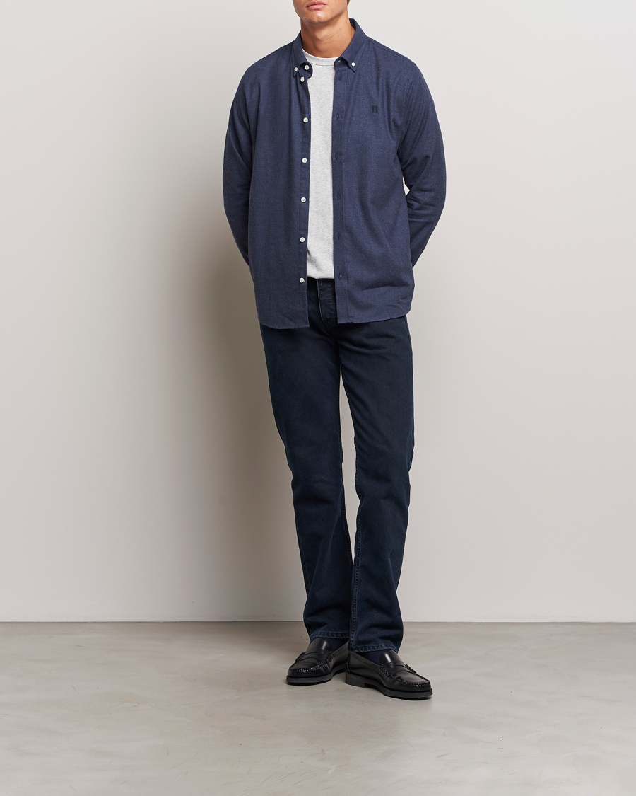 Men | Shirts | LES DEUX | Dessert Reg Shirt Dark Navy Melange
