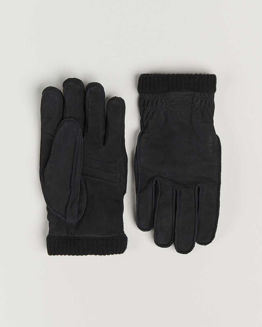 Men | Gloves | Hestra | Joar Primaloft Lined Nubuck Glove Black