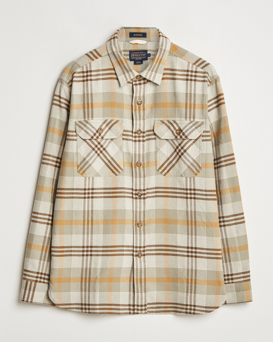 Men | Shirts | Pendleton | Burnside Flannel Shirt Tan Plaid