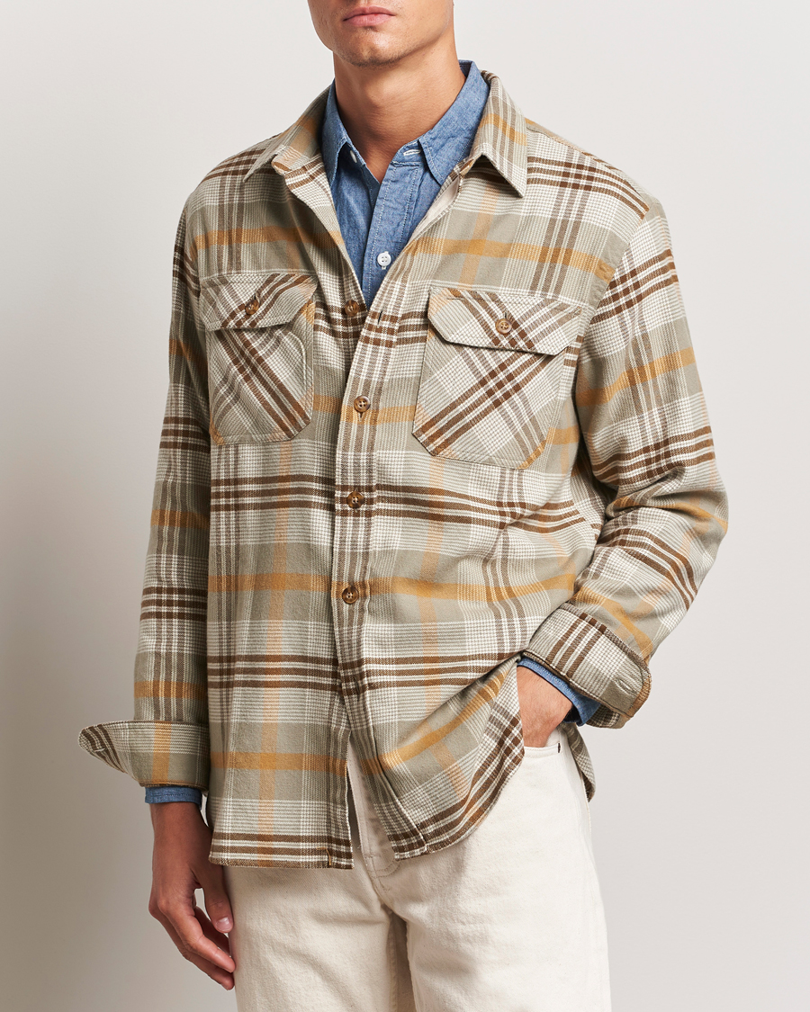 Men | Shirts | Pendleton | Burnside Flannel Shirt Tan Plaid