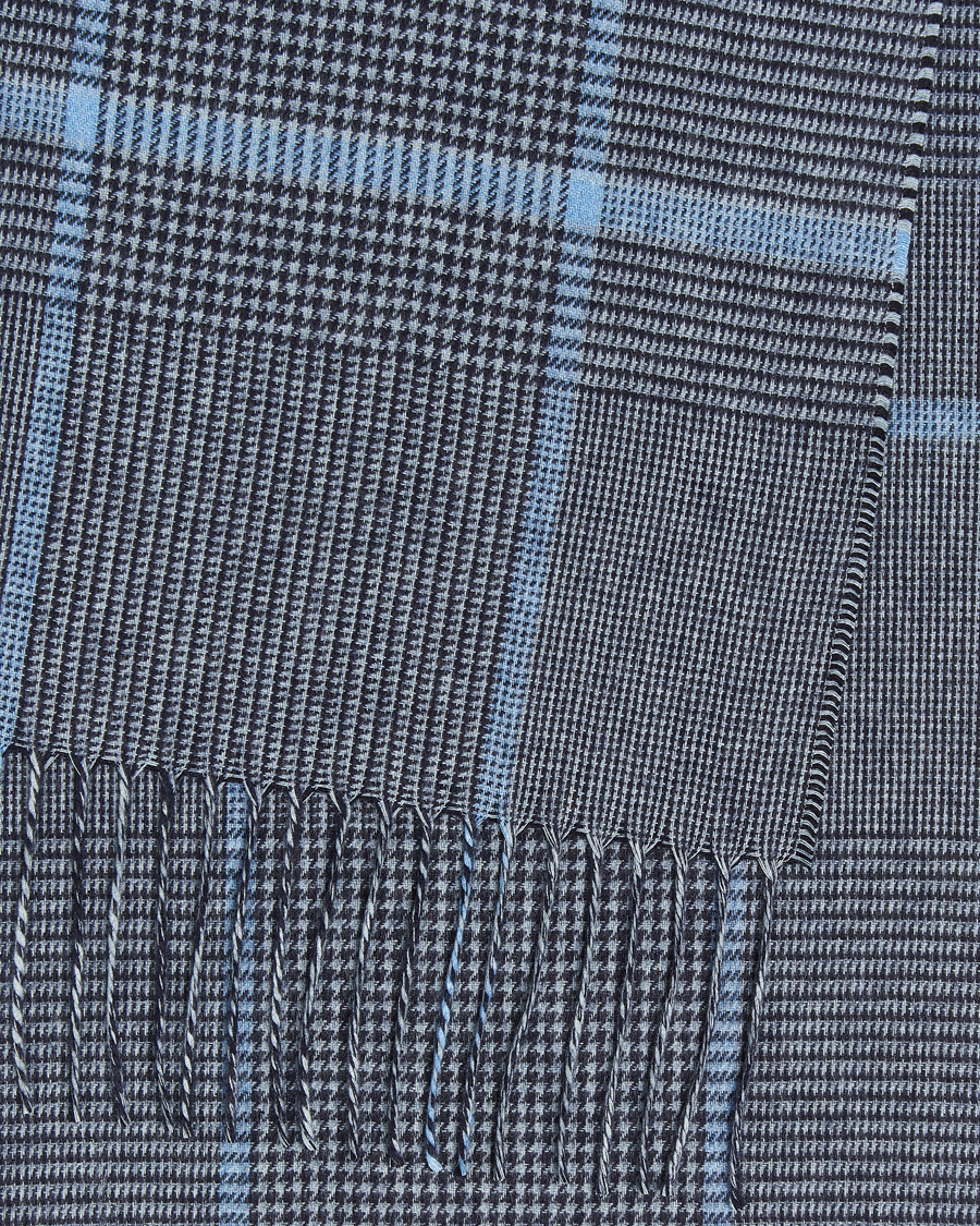 Men | Piacenza Cashmere Cashmere/Silk Overcheck Scarf Dark Blue | Piacenza Cashmere | Cashmere/Silk Overcheck Scarf Dark Blue