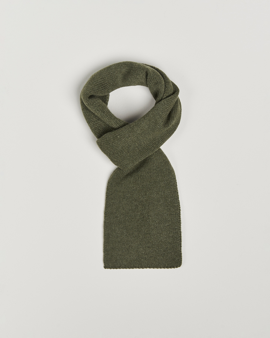 Men | Piacenza Cashmere Short Loop Cashmere Scarf Olive | Piacenza Cashmere | Short Loop Cashmere Scarf Olive