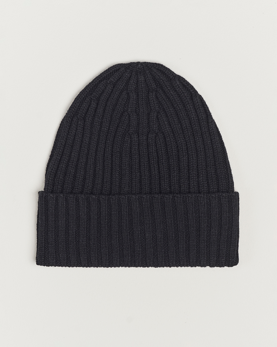 Men | Piacenza Cashmere Ribbed Cashmere Beanie Black | Piacenza Cashmere | Ribbed Cashmere Beanie Black