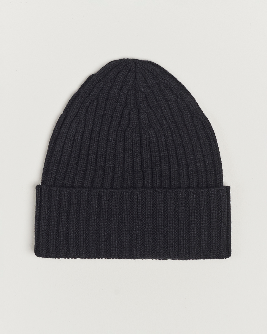 Men | Piacenza Cashmere Ribbed Cashmere Beanie Black | Piacenza Cashmere | Ribbed Cashmere Beanie Black